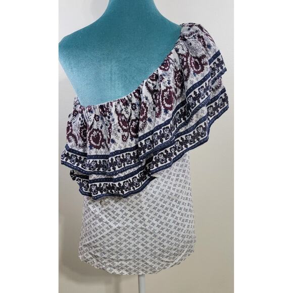 Francescas Top Womens Small Layered Ruffles Boho Cottagecore Coastal Vibes NWT - Picture 3 of 9